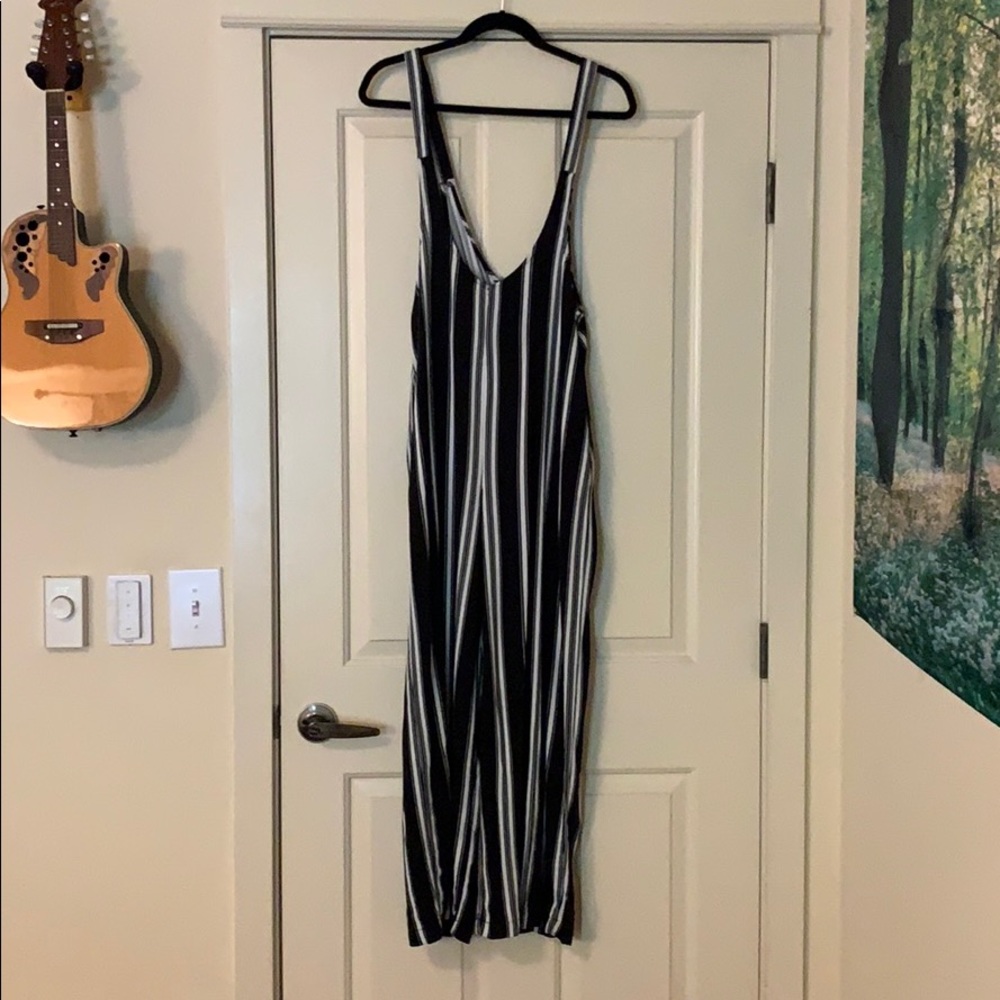 Striped Overalls/Jumpsuit (Black and White)